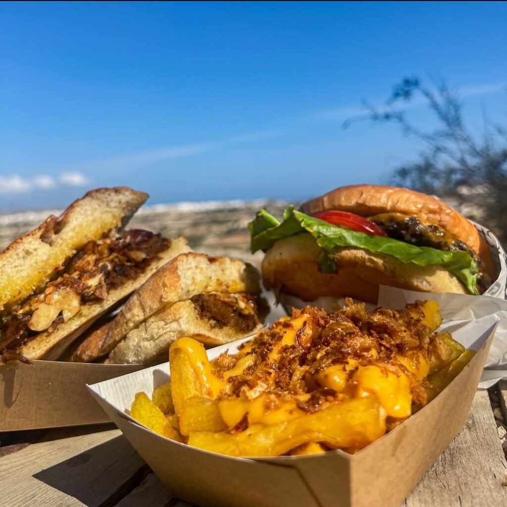 Giffy’s Food Truck serving burgers and ftiras in Naxxar, Malta.