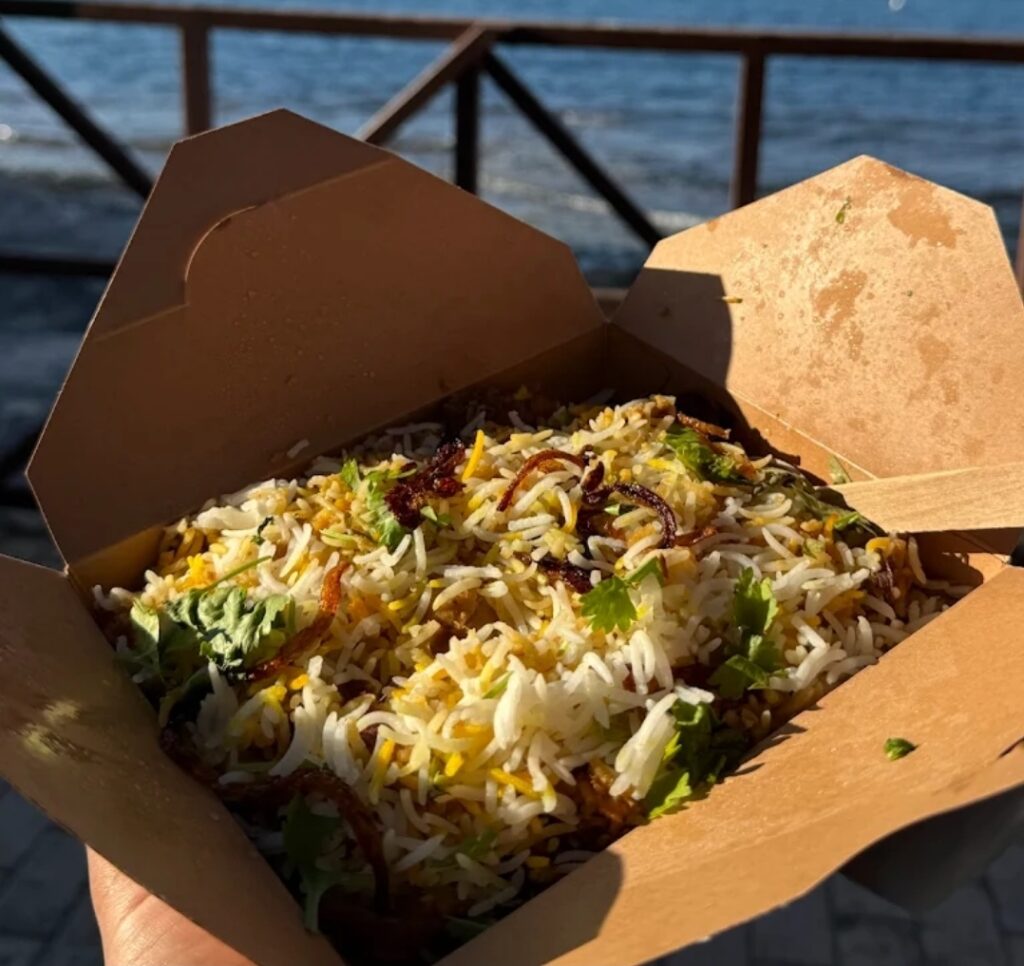 Haidar Biryani Wala food truck serving biryani on Tower Road in Sliema, Malta.